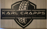 Custom Karl Crapps Tire Service metal business sign