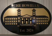 Custom The Howells oval family metal sign